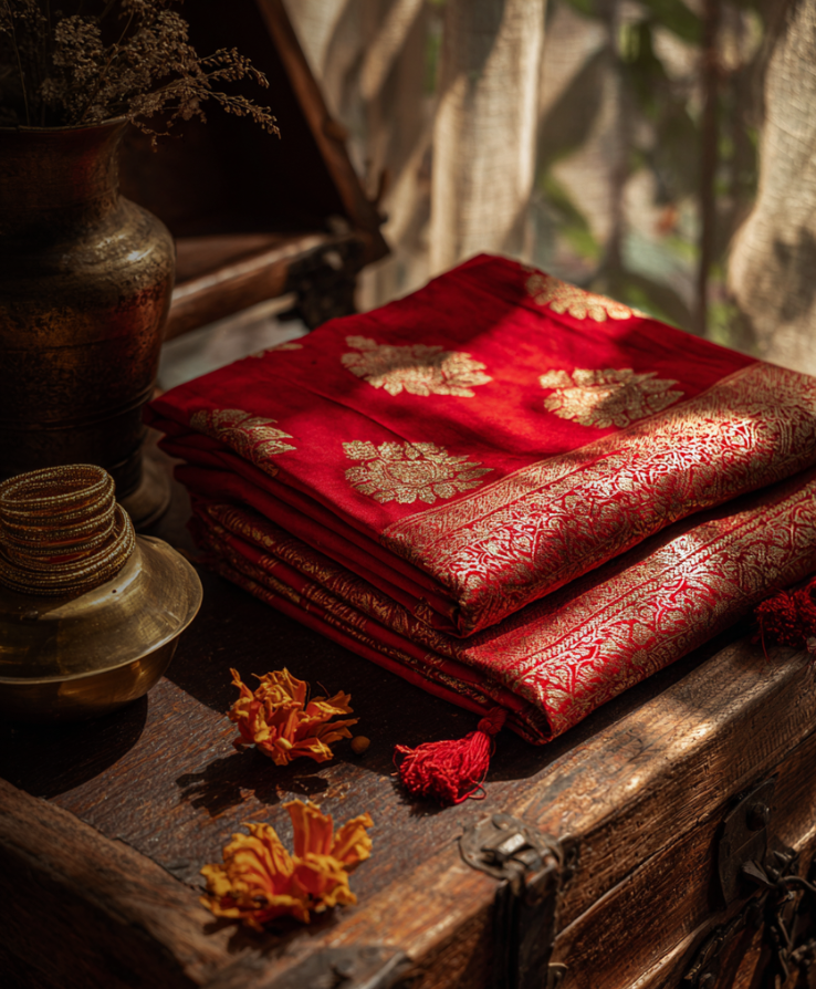 <p>Banaras in <br/>wedding sparkle <br/>mode</p>