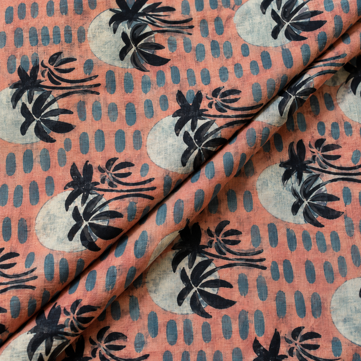 Pomegranate Peel Hand Block Print Cotton Fabric 07