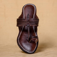 Chestnut - Women Elegance in Diversity: Classic Kolhapuri Leather Slippers