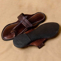 Chestnut - Women Elegance in Diversity: Classic Kolhapuri Leather Slippers