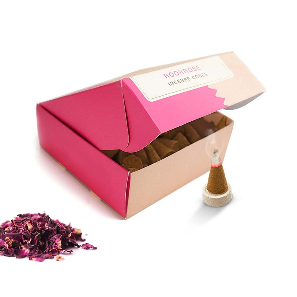 Nirmalaya Natural Rooh Rose Incense Cones 40 Units