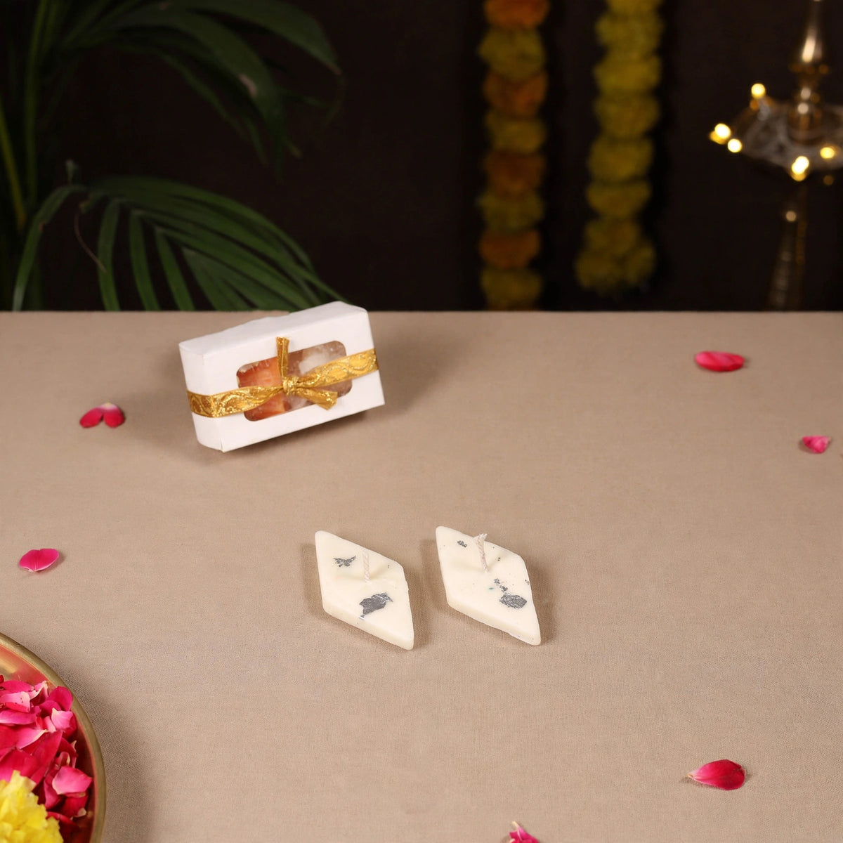 Handmade Kaju Katli Soy Wax Scented Candles (Set of 2) 03