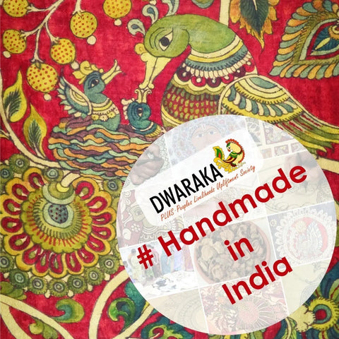 Multicolor - shoulder bag - handpainted kalamkari natural