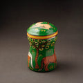 Green Kavad Handpainted Stainless Steel Multi Utility Canister