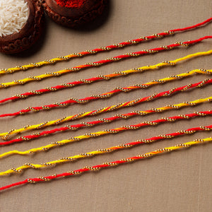 Handmade Golden Beads Rakhi (Set of 10) 02