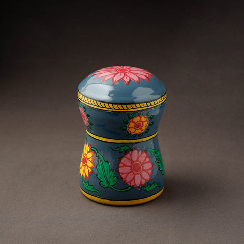 Blue Kavad Handpainted Stainless Steel Multi Utility Canister