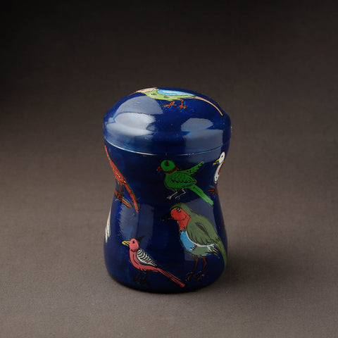 Blue Kavad Handpainted Stainless Steel Multi Utility Canister