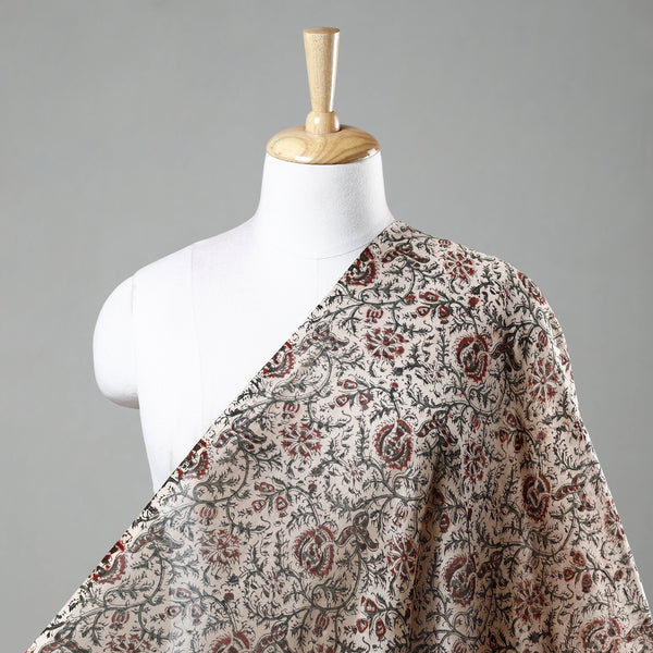 Buy Kalamkari Block Printed Chanderi Silk & Cotton Fabrics Online at ...