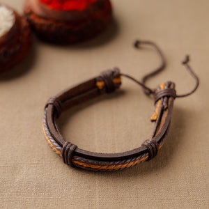 Handmade Leather Bracelet Rakhi 16