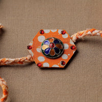 Handmade Meenakari Braided Rakhi 04