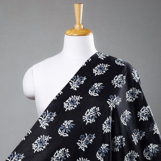 Black Butta Design Sanganeri Printed Cotton Fabric