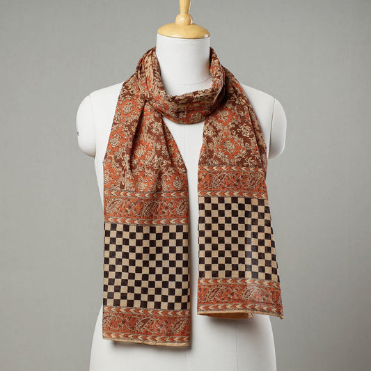 Brown - Pedana Kalamkari Block Printed Cotton Stole