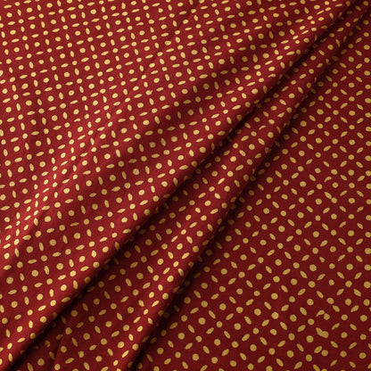Red - Pipad Block Printed Cotton Fabric