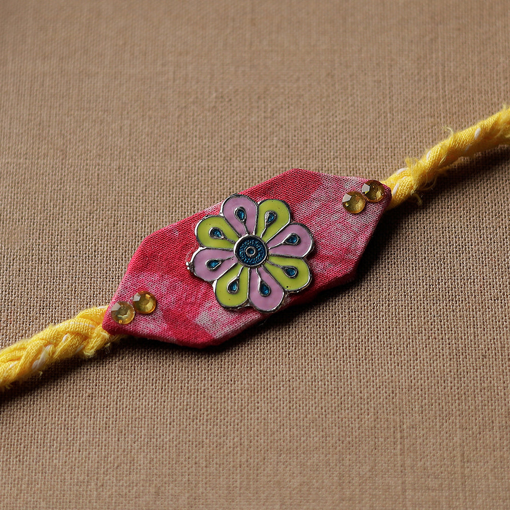 Handmade Meenakari Braided Rakhi 13