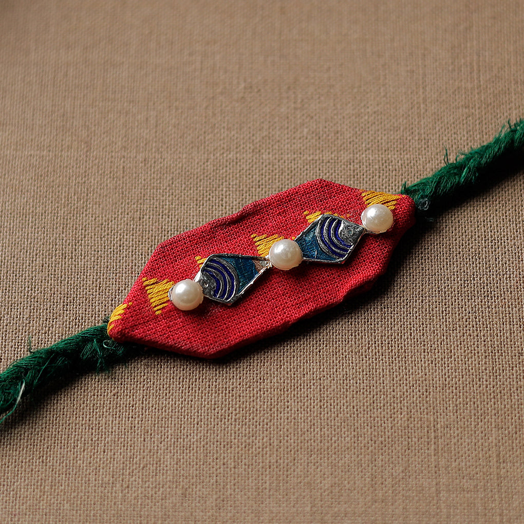 Handmade Meenakari Braided Rakhi 14