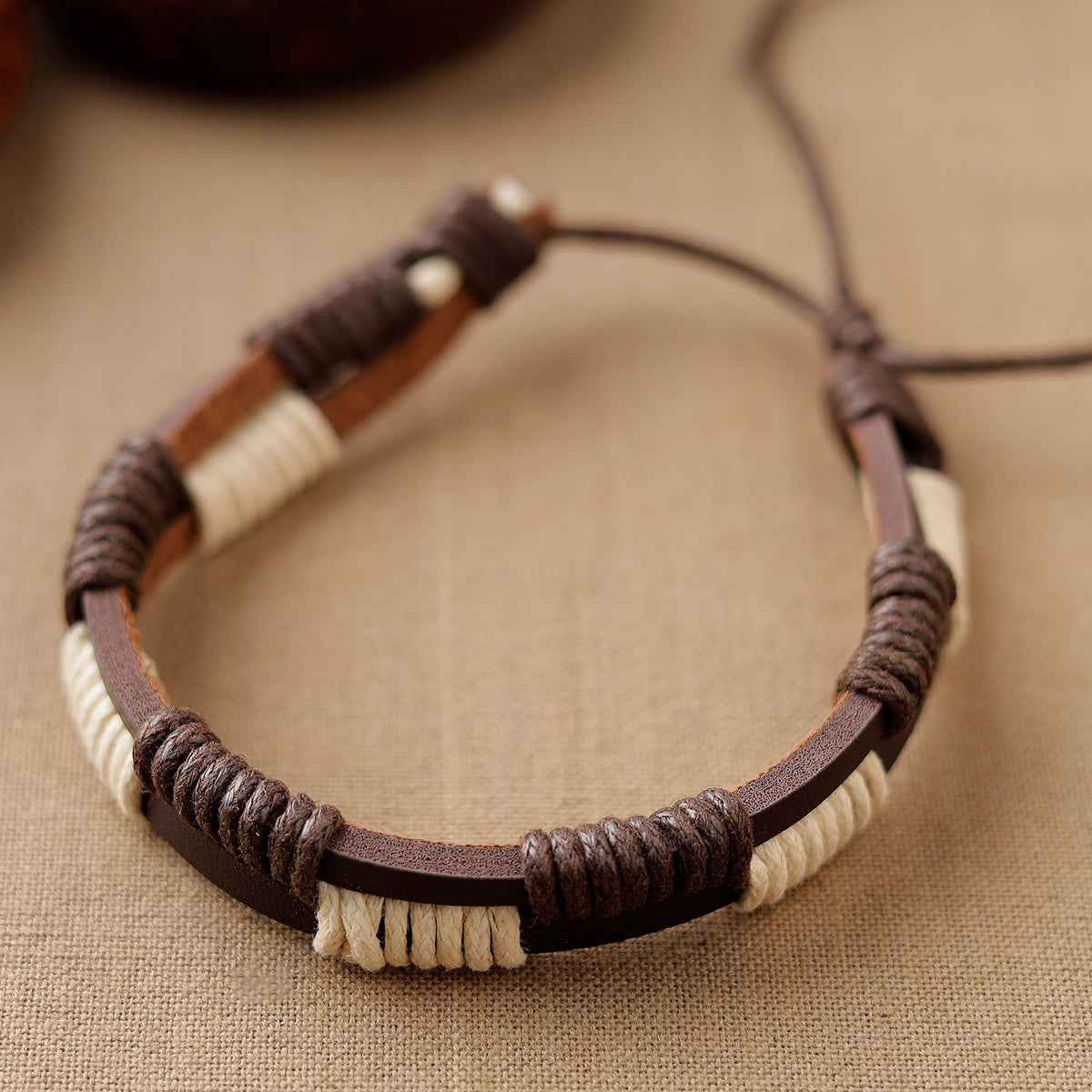 Handmade Leather Bracelet Rakhi 39