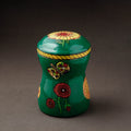 Green  Kavad Handpainted Stainless Steel Multi Utility Canister