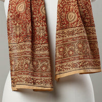 Red - Pedana Kalamkari Block Printed Cotton Stole