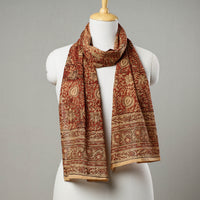 Red - Pedana Kalamkari Block Printed Cotton Stole