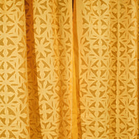 Yellow - Applique Flower Cutwork Cotton Door Curtain from Barmer (7 x 3.5 feet) (single piece)