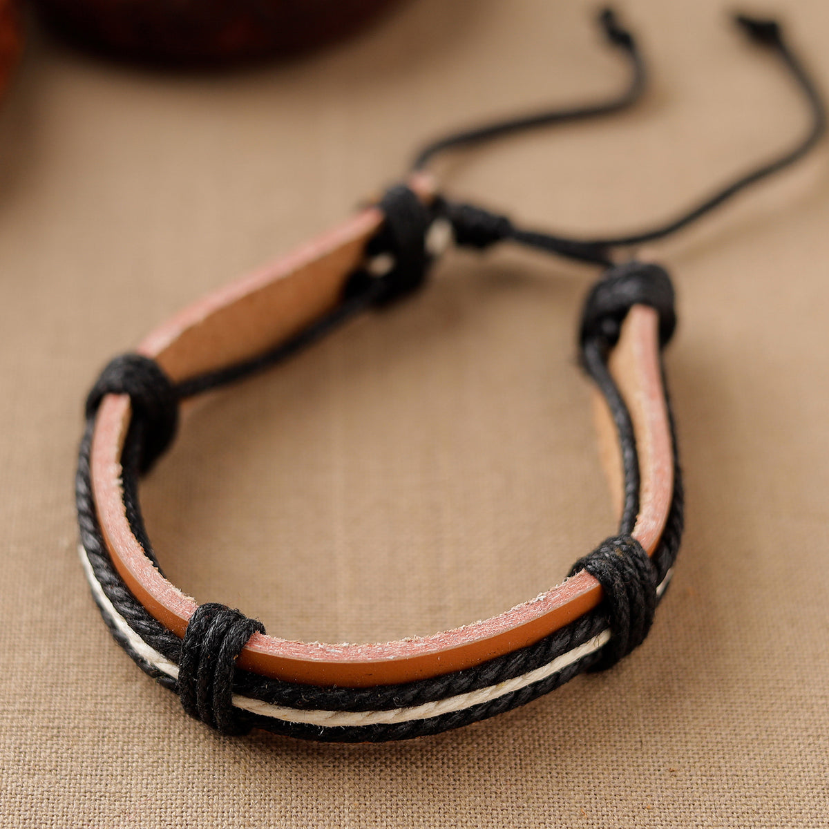 Handmade Leather Bracelet Rakhi 53
