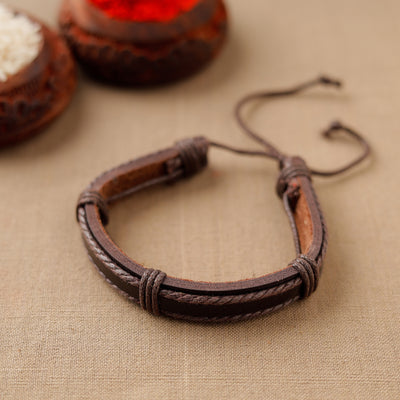 Handmade Leather Bracelet Rakhi 60