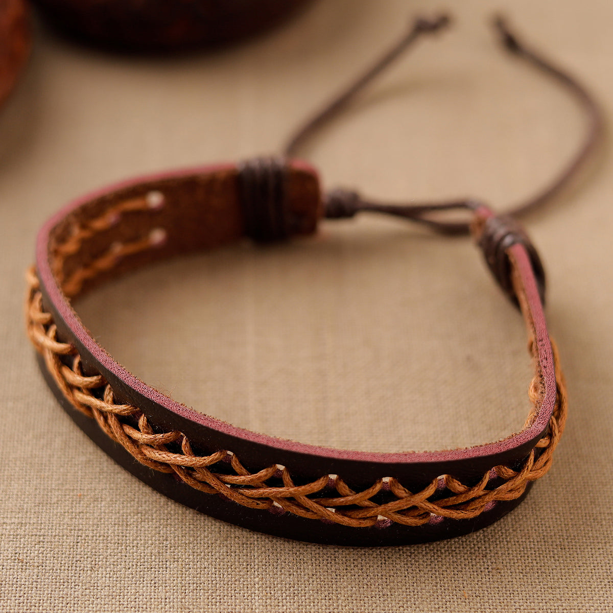 Handmade Leather Bracelet Rakhi 61
