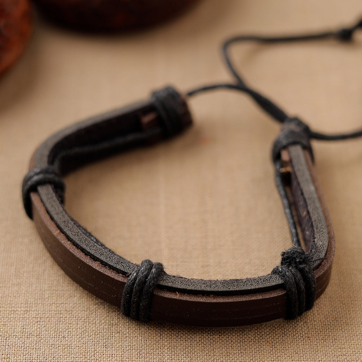 Handmade Leather Bracelet Rakhi 67