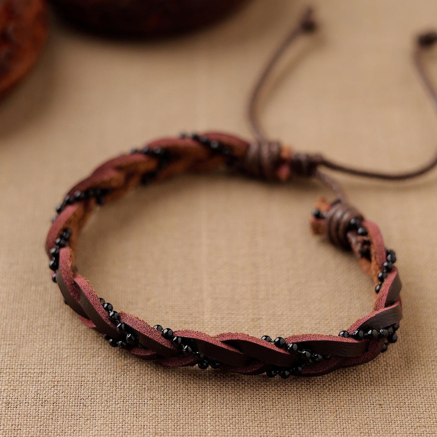 Handmade Leather Bracelet Rakhi 69