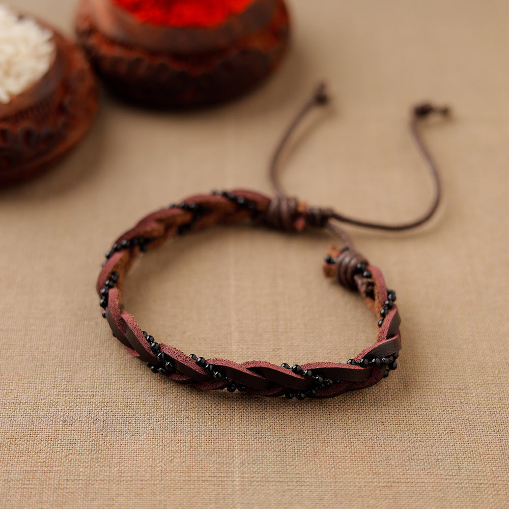 Leather Bracelet Rakhi