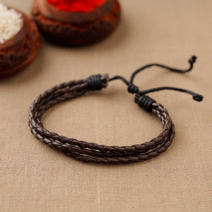 Handmade Leather Bracelet Rakhi 75