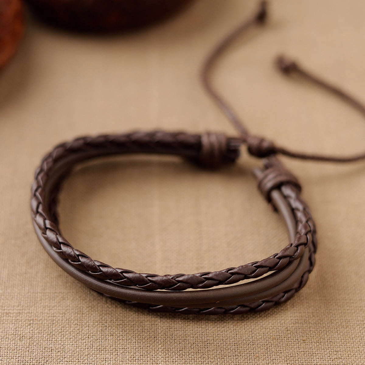 Handmade Leather Bracelet Rakhi 76