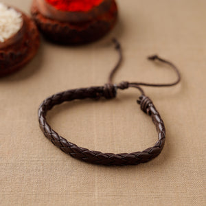 Handmade Leather Bracelet Rakhi 77