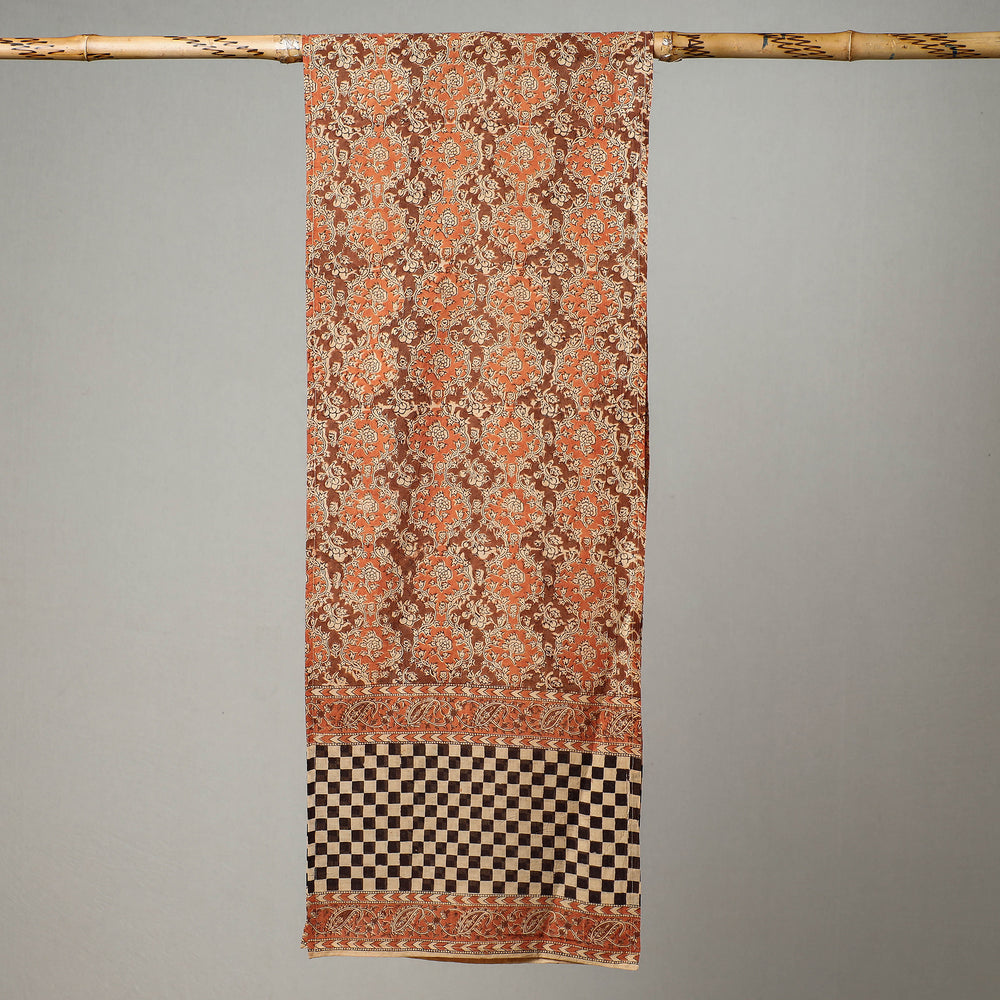 Brown - Pedana Kalamkari Block Printed Cotton Stole