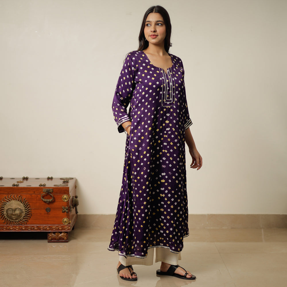 bandhani silk kurta