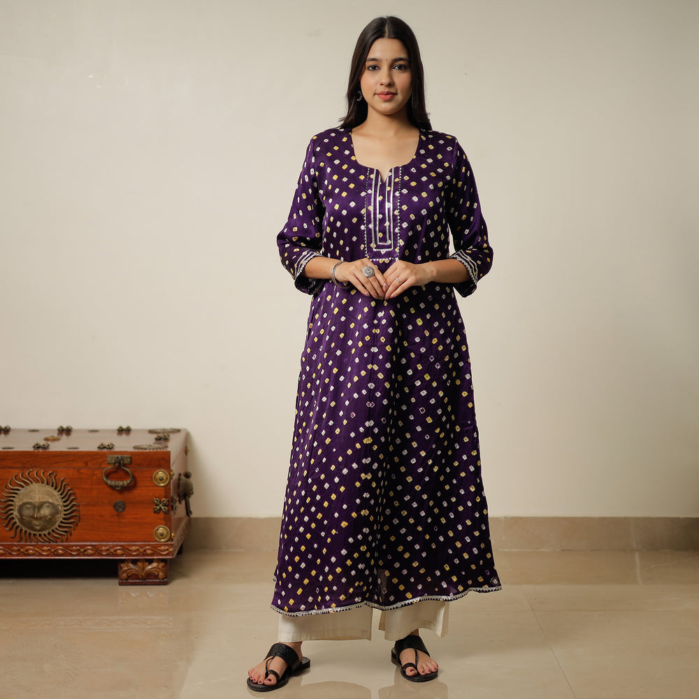 bandhani silk kurta