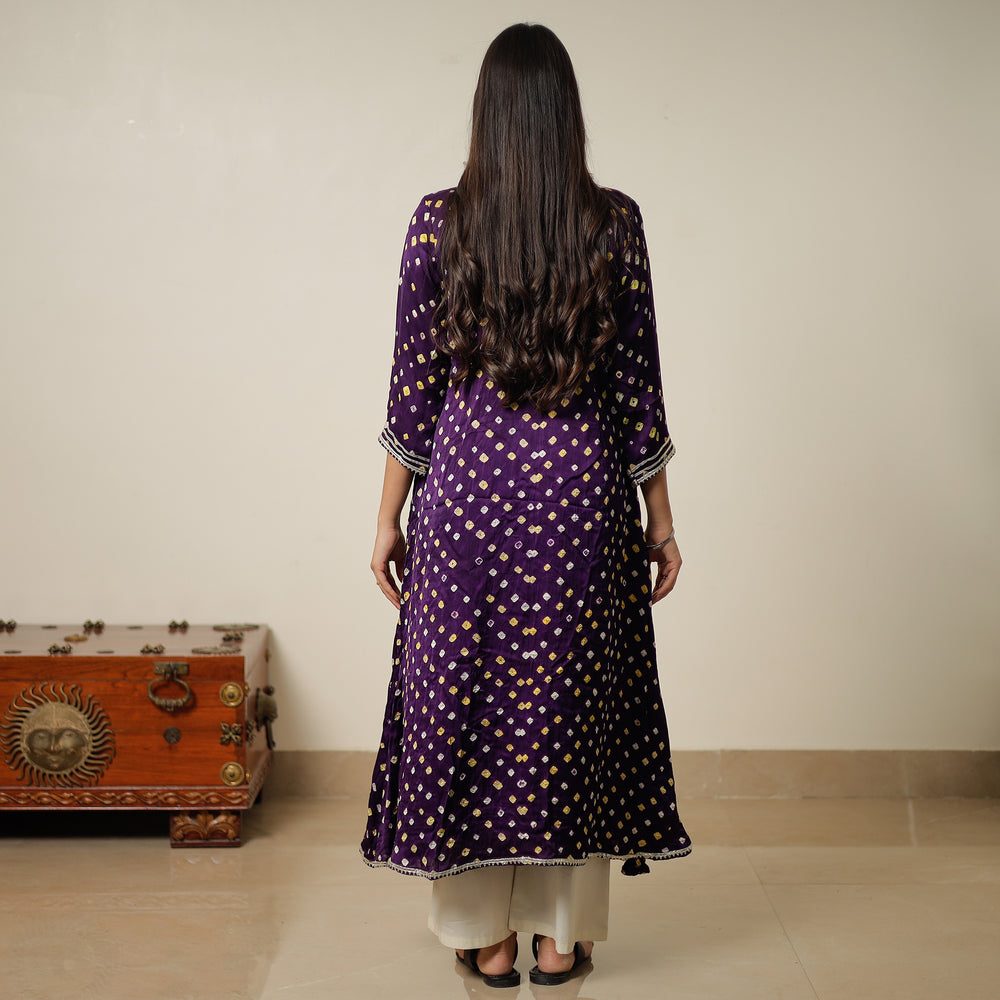 bandhani silk kurta