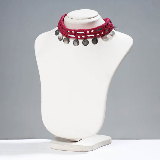Mirror & Coin Work Kutch Embroidery Choker Necklace