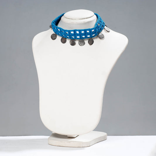 Mirror & Coin Work Kutch Embroidery Choker Necklace