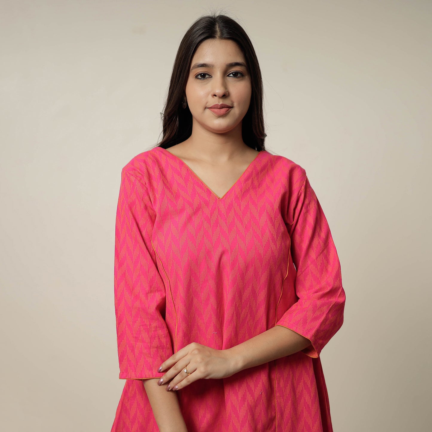 Pink - Jacquard Cotton Co-Ord Set 14