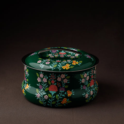  Floral Handpainted Enamelware Stainless Steel Casserole 