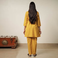 Yellow - Jacquard Cotton Co-Ord Set 12