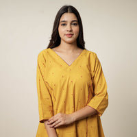 Yellow - Jacquard Cotton Co-Ord Set 12