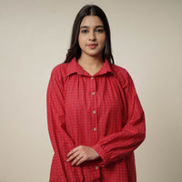 Red - Jacquard Cotton Co-Ord Set  02