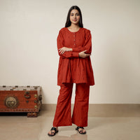 Orange - Jacquard Cotton Co-Ord Set 09