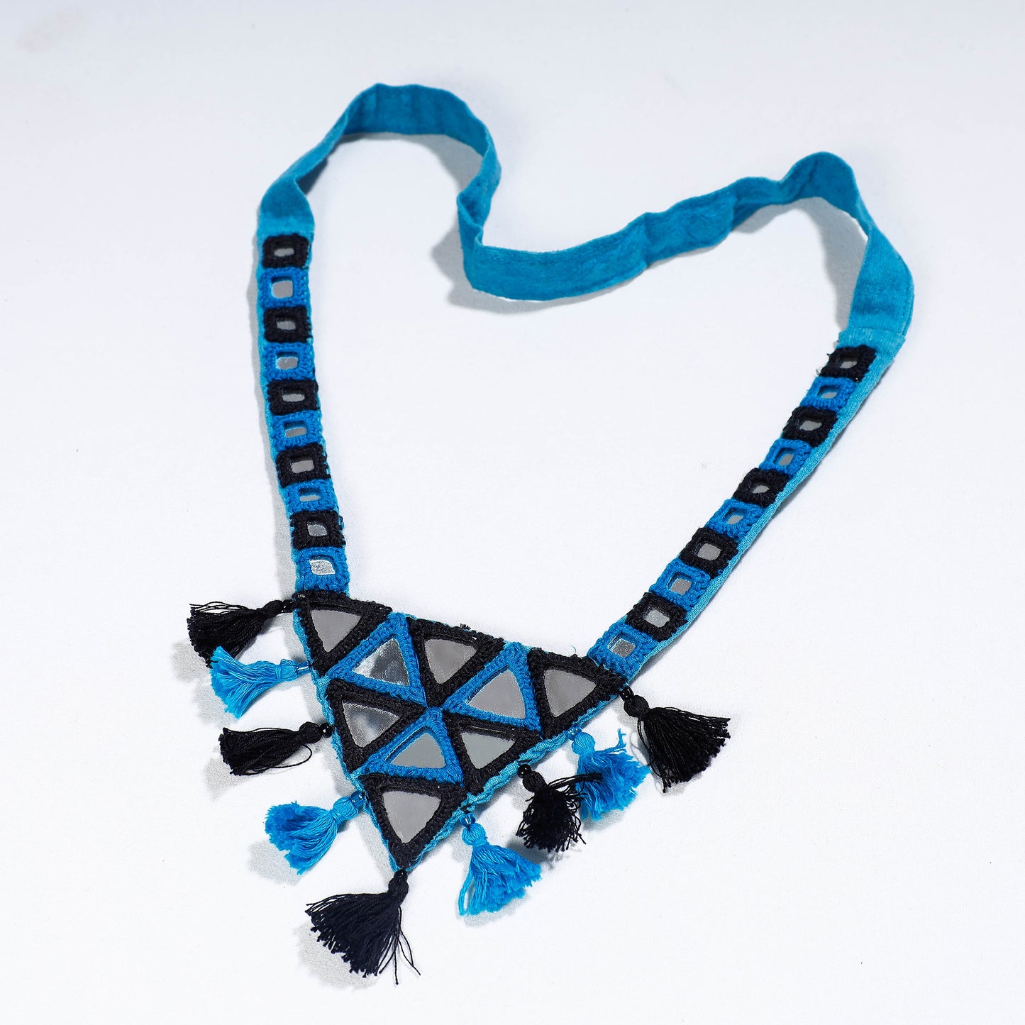 Mirror Work Kutch Embroidery Fabric Necklace