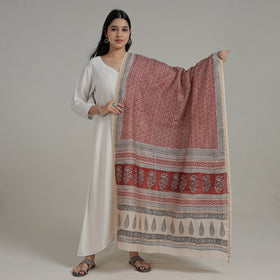  Natural Dyed Hand Block Print Chanderi Silk Bagh Dupatta