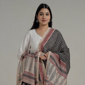 Buy Natural Dyed Hand Block Print Chanderi Silk Bagh Dupatta