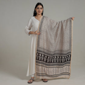  Natural Dyed Hand Block Print Chanderi Silk Bagh Dupatta