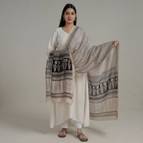  Natural Dyed Hand Block Print Chanderi Silk Bagh Dupatta
